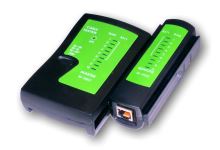 UTP kabel tester RJ11,RJ45-indikace LED diody,čern