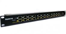 POE aktiv.802.3af Gig Patch p.Cat.5 19" UTP 12p 1U